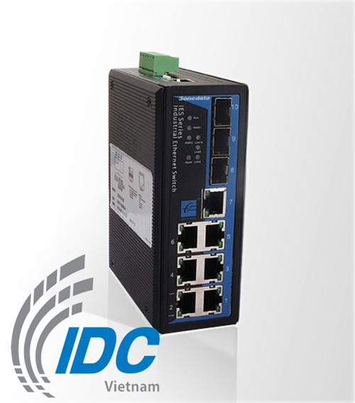 Switch quang công nghiệp Gigabit + Quản Lý 7 cổng Ethernet 10/100Base-Tx + 3 ports SFP (Giga